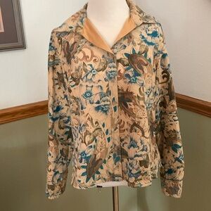 Vintage IB Diffusion Petite Faux Suede Paisley print lightweight jacket LP